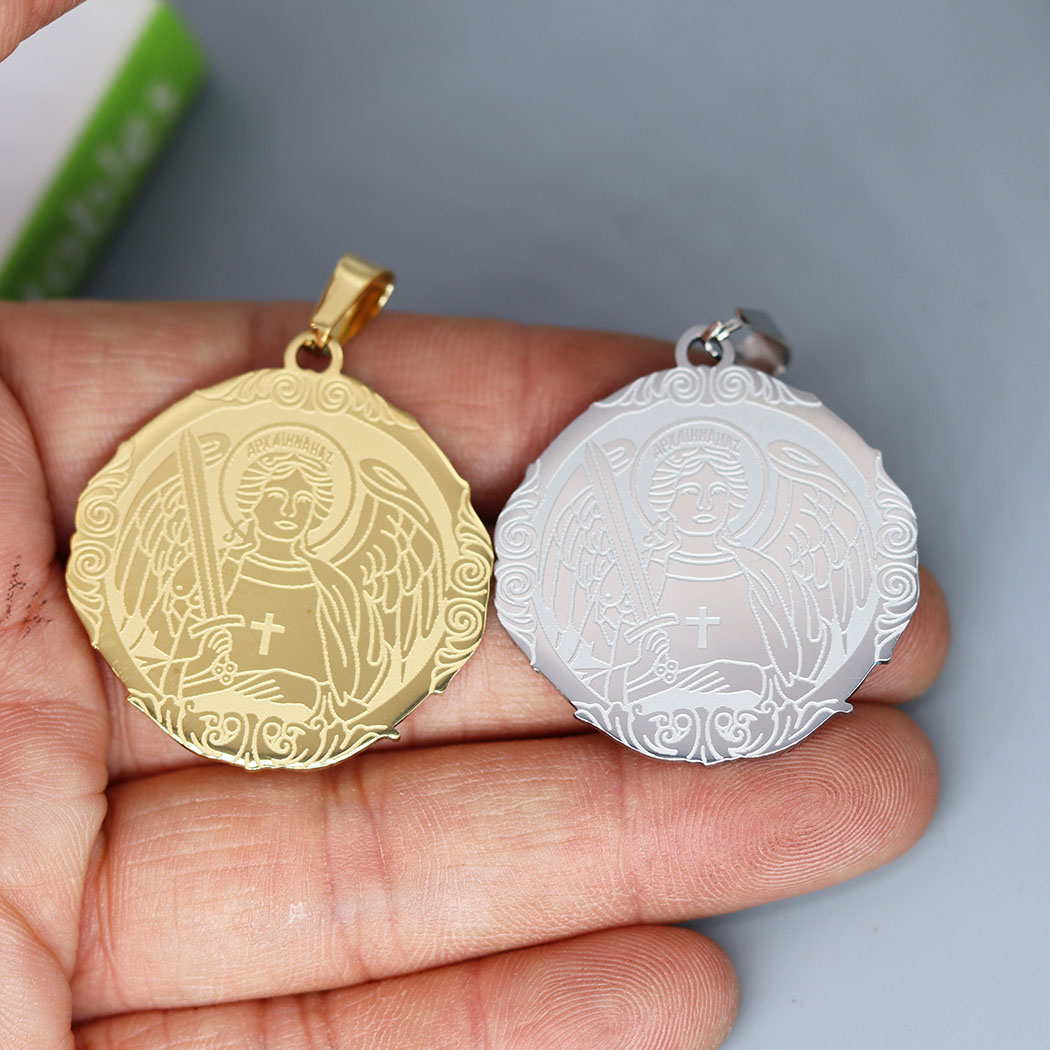Jewelry Making Michaels - 2PCS Edelstahl Saint Michael Medaillon Charms