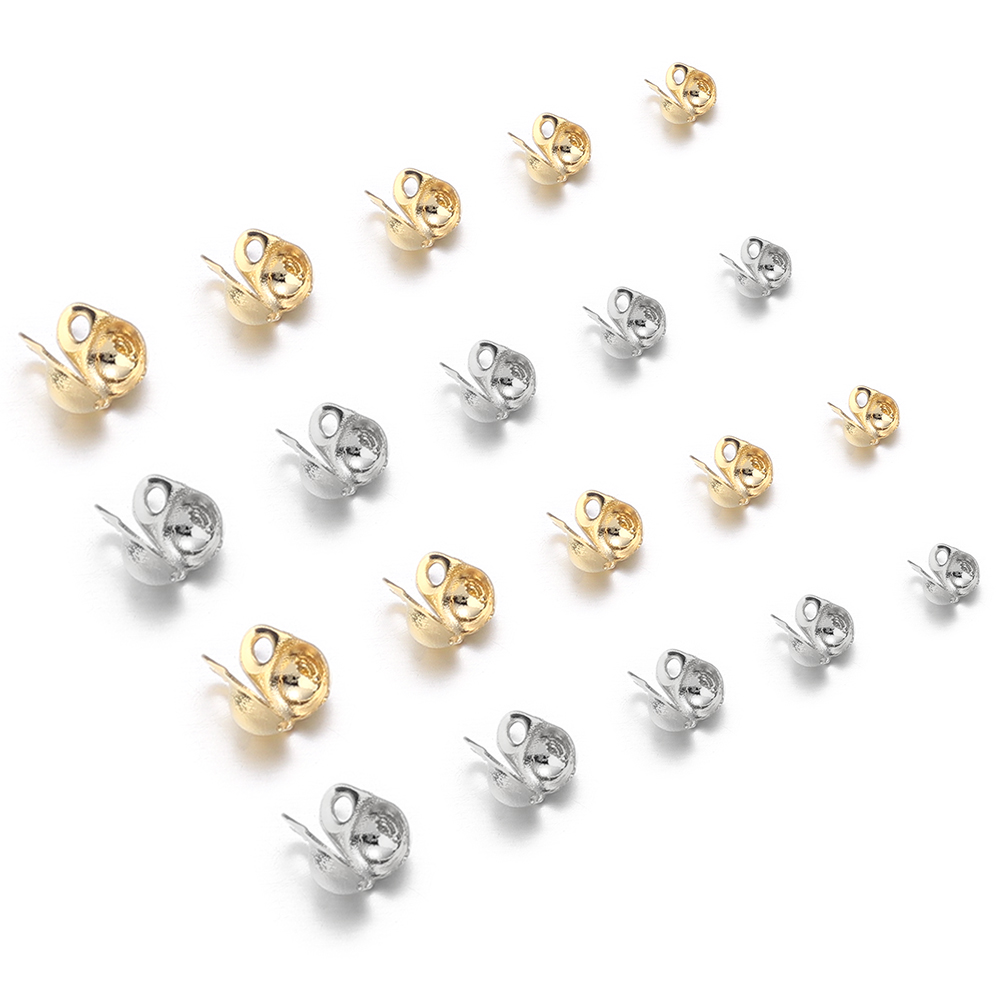 Jewelry Making Beads - 50 Stück Edelstahl-Kugelkettenverschlüsse, Crimp-Endperlen, Verbindungsverschluss, Schnalle