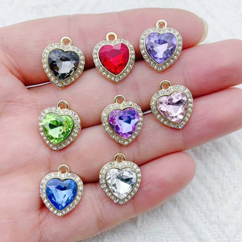 Jewelry Making Diy - 10 Stück herzförmige, mit bunten Edelsteinen