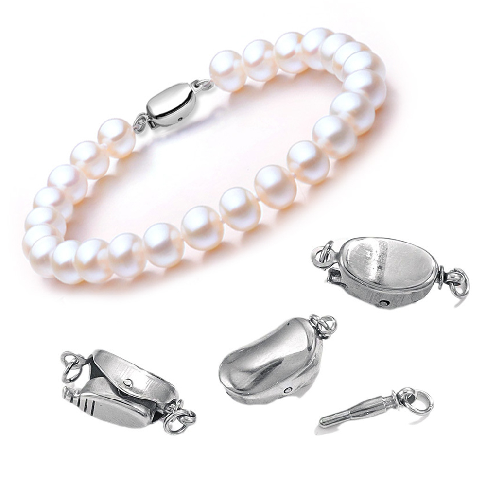 Jewelry Making Beads - 5-teilige Halskettenschnallen aus Titanstahl, Edelstahl-Sattelschnalle, rostfrei,