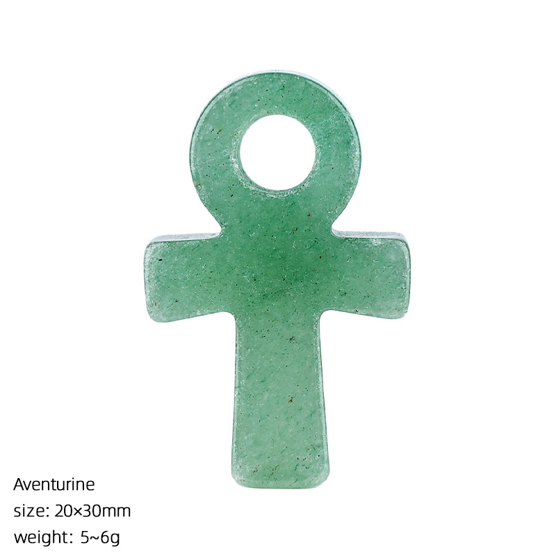 Jewelry Making Michaels - Grüner Aventurin Ankh-Kreuz-Anhänger Lebenssymbol Naturstein-Charm DIY