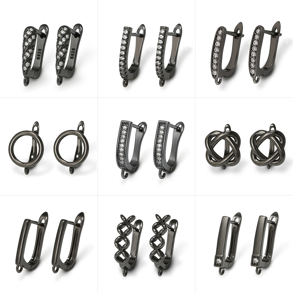 Jewelry Making Designs - YANASI 1 Paar Waffen-Schwarz Messing Ohrringhaken