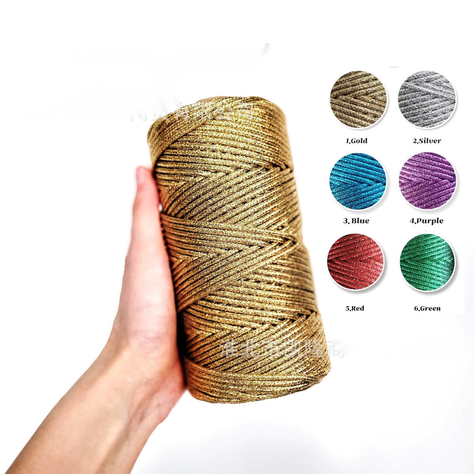 Jewelry Making Gold Wire - Glänzende metallische geflochtene Schnur, 3 mm
