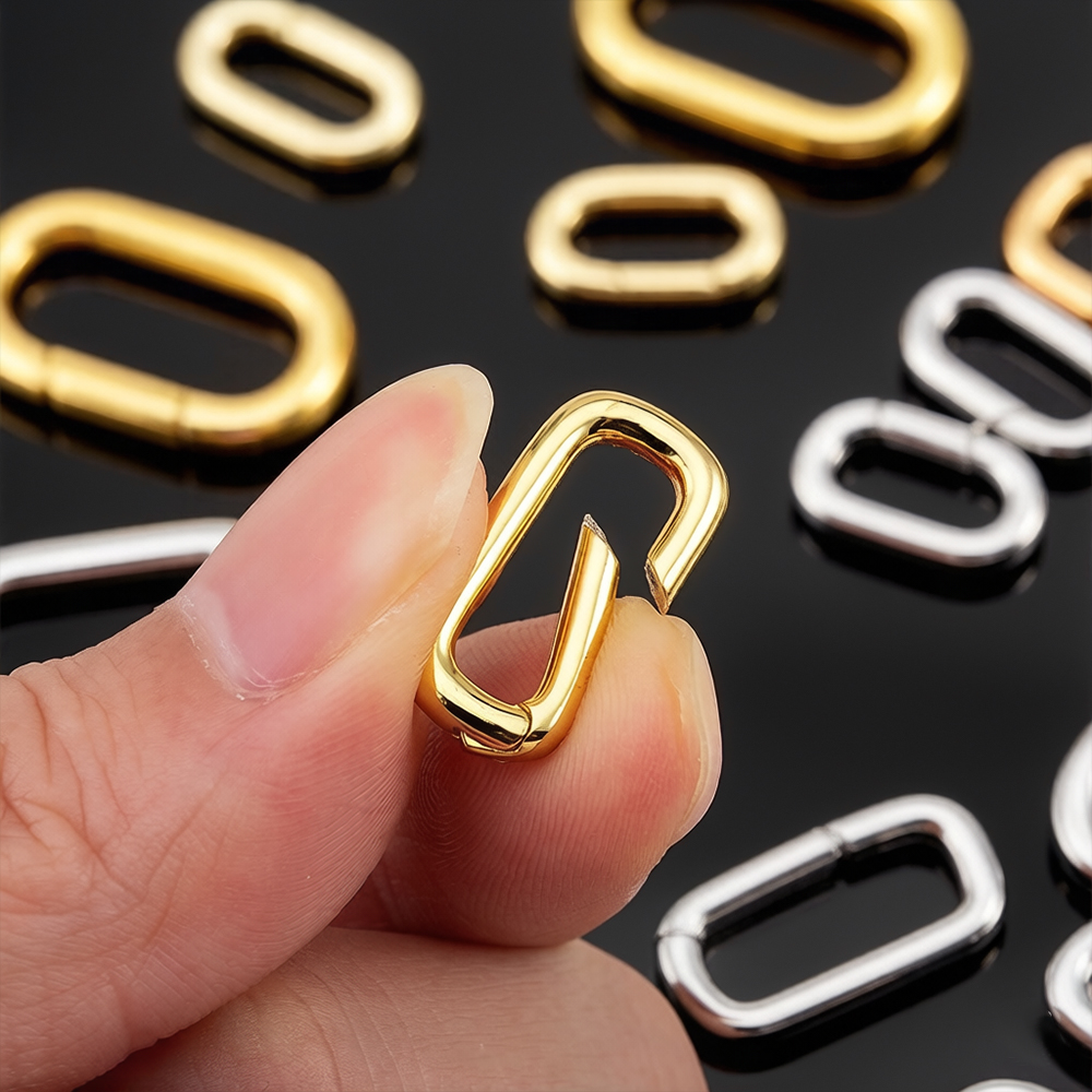 Jewelry Making Beads - 2 Stück 18K vergoldete ovale Karabiner-Halskettenverschlüsse