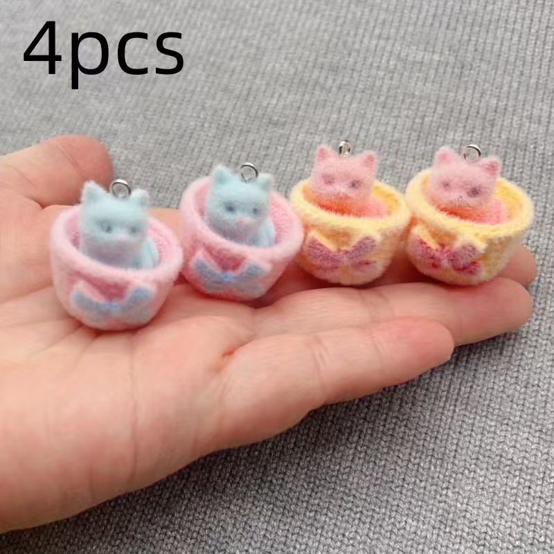 4 Stück 3D-Plüsch-Katzenanhäng – Jewelry Making Diy Bewertung und Preis