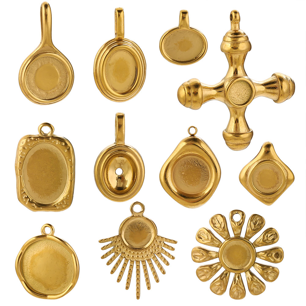 4-5PCS Edelstahl Gold Charms R – Pendant Blank Bezel Bewertung und Preis