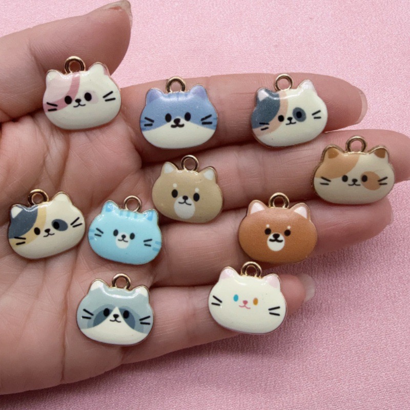 12 Stück bedruckte Katzenkopf- – Jewelry Making Diy Bewertung und Preis